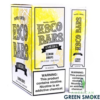 ESCO BAR DISPOSABLE DEVICE 6ML 5% NICOTINE 2500 PUFFS BOX OF 10 COUNT (MSRP $17.99 EACH)
