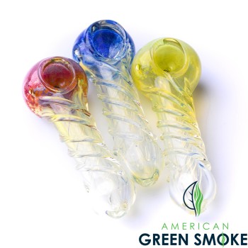 4" CLEAR BODY COLOR HEAD SPIRAL HAND PIPE (MSRP $14.99 EACH)