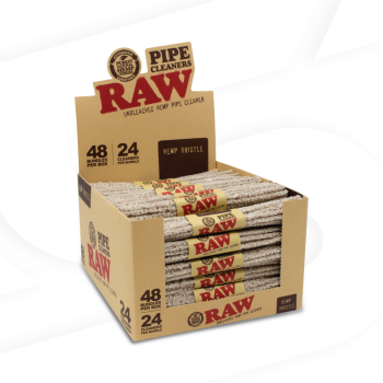 RAW HEMP PIPE CLEANERS BRISTLE  BOX OF 24 COUNT (MSRP $2.99 EACH)