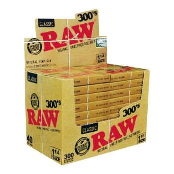 RAW PAPER CLASSIC 1 1/4 300CT 40 IN BOX (MSRP $155.99 PACK )