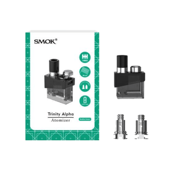 TRINITY ALPHA  BY SMOK REFILLABLE REPLACEMENT POD-ATOMIZER 2.8ML ( MSRP $12.99 EACH )