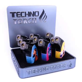 TECHNO TORCH NIPSY HUSSLE LIGHTER ASSORTED DESIGN DISPLAY OF 9 COUNT (MSRP $9.99 EACH)